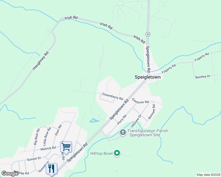 map of restaurants, bars, coffee shops, grocery stores, and more near 9 Haven Lane in Troy