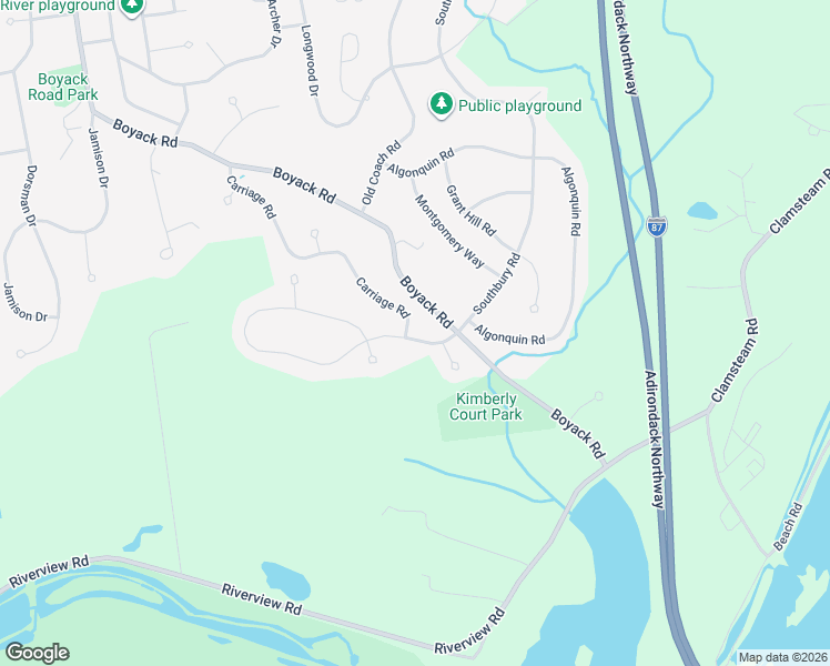 map of restaurants, bars, coffee shops, grocery stores, and more near 12 Carriage Road in Saratoga County