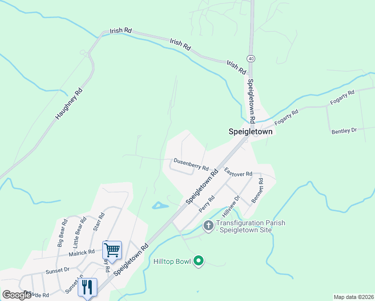 map of restaurants, bars, coffee shops, grocery stores, and more near 9 Haven Lane in Troy