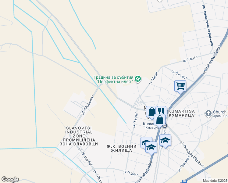 map of restaurants, bars, coffee shops, grocery stores, and more near 1v ulitsa "Hadzhi Dimitar" in grad Novi Iskar