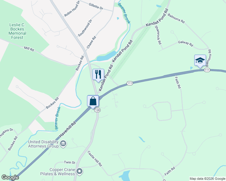 map of restaurants, bars, coffee shops, grocery stores, and more near 3 Braemar Road in Windham