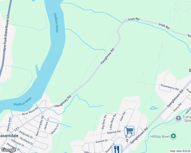 map of restaurants, bars, coffee shops, grocery stores, and more near 106 Haughney Rd in Troy