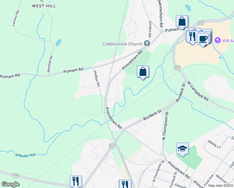 map of restaurants, bars, coffee shops, grocery stores, and more near in Schenectady