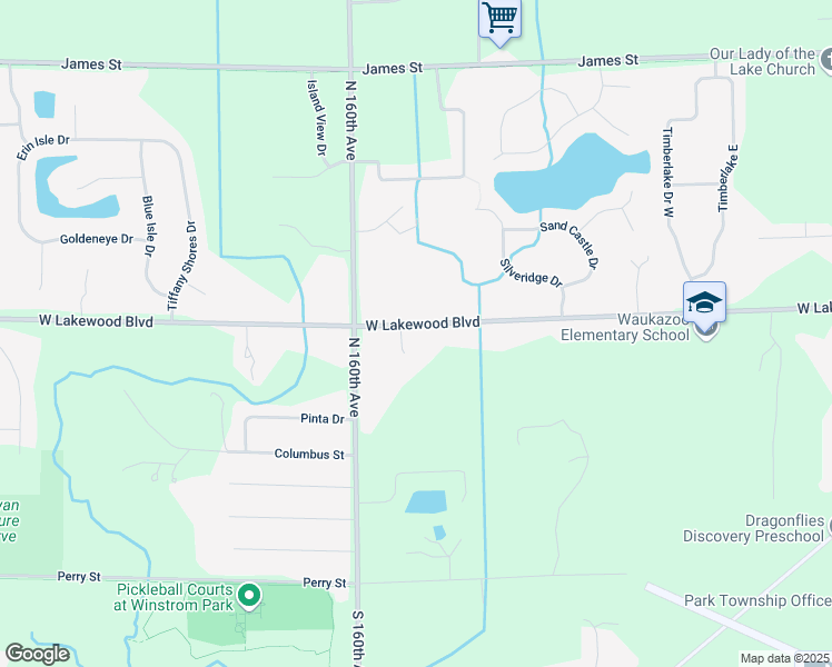 map of restaurants, bars, coffee shops, grocery stores, and more near 1590 West Lakewood Boulevard in Holland