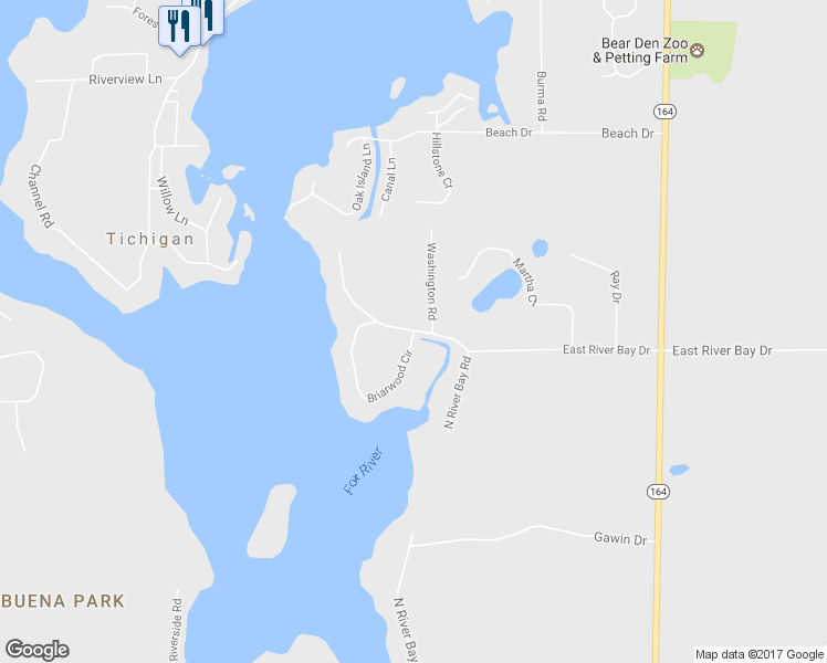 map of restaurants, bars, coffee shops, grocery stores, and more near 6400 Briarwood Circle in Waterford