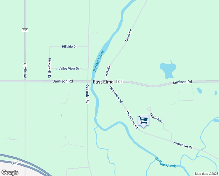 map of restaurants, bars, coffee shops, grocery stores, and more near 20 Hemstreet Road in East Aurora