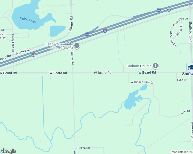 map of restaurants, bars, coffee shops, grocery stores, and more near 7861 West Beard Road in Perry