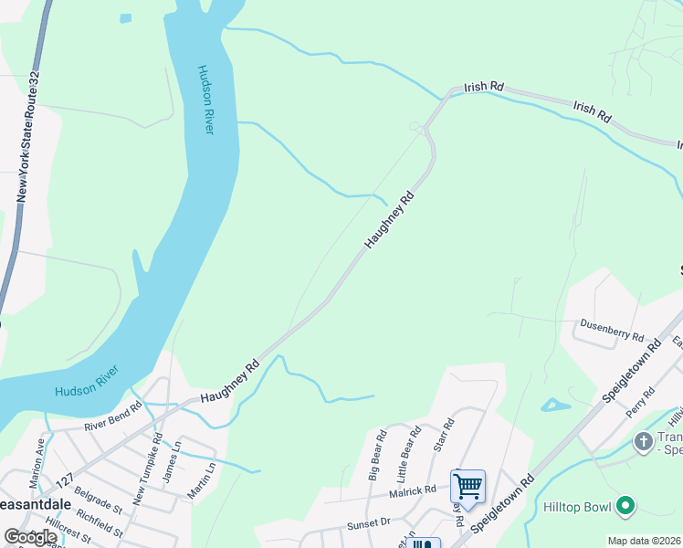map of restaurants, bars, coffee shops, grocery stores, and more near 106 Haughney Road in Troy