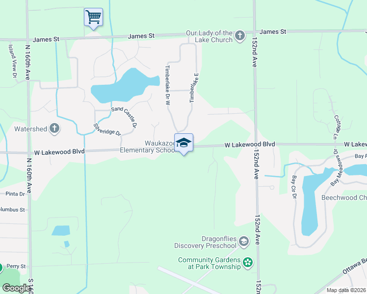 map of restaurants, bars, coffee shops, grocery stores, and more near 1372 W Lakewood Blvd in Holland