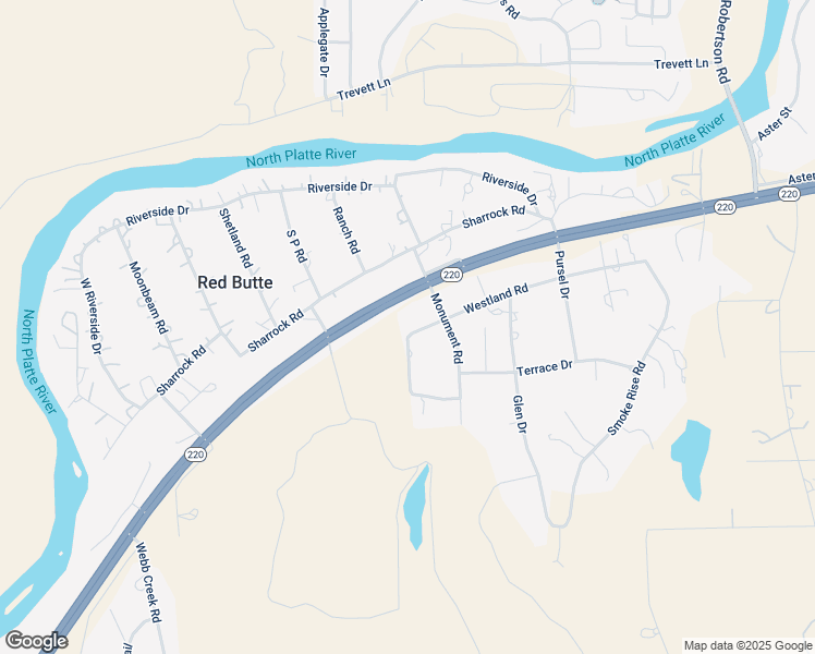 map of restaurants, bars, coffee shops, grocery stores, and more near 6830 Westland Road in Casper