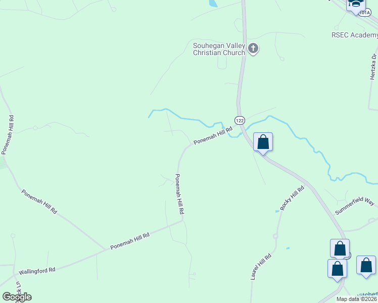 map of restaurants, bars, coffee shops, grocery stores, and more near 12 Ponemah Hill Road in Amherst