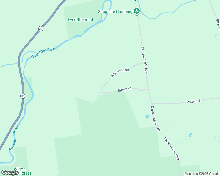 map of restaurants, bars, coffee shops, grocery stores, and more near Ledgewood Street in Wilton