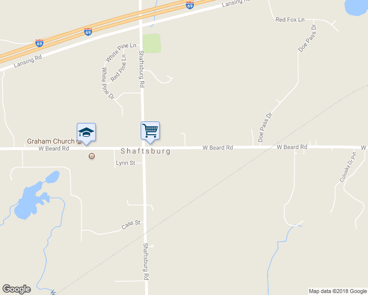 map of restaurants, bars, coffee shops, grocery stores, and more near 6740 West Beard Road in Perry