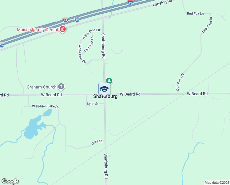 map of restaurants, bars, coffee shops, grocery stores, and more near 6540 West Beard Road in Perry
