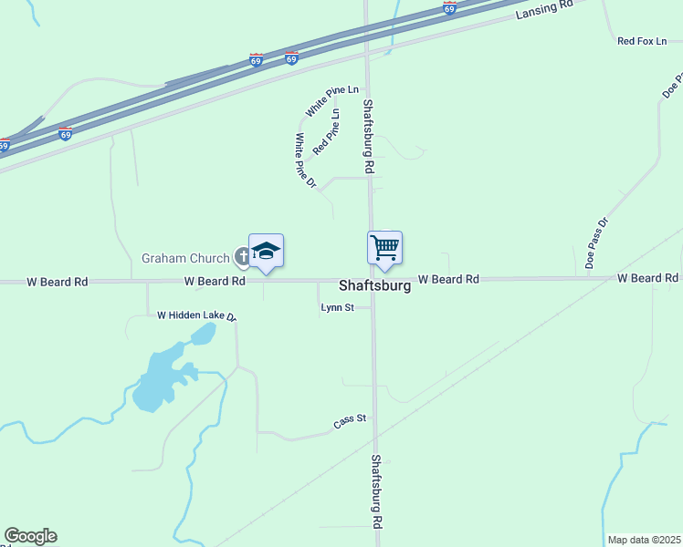 map of restaurants, bars, coffee shops, grocery stores, and more near in Shaftsburg
