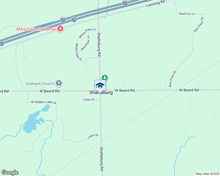 map of restaurants, bars, coffee shops, grocery stores, and more near 6540 West Beard Road in Perry