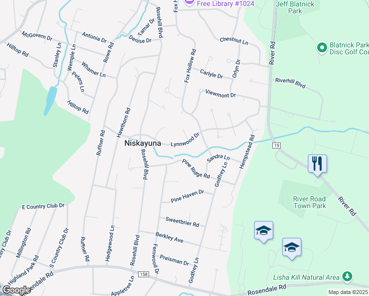 map of restaurants, bars, coffee shops, grocery stores, and more near 2166 Lynnwood Drive in Schenectady County