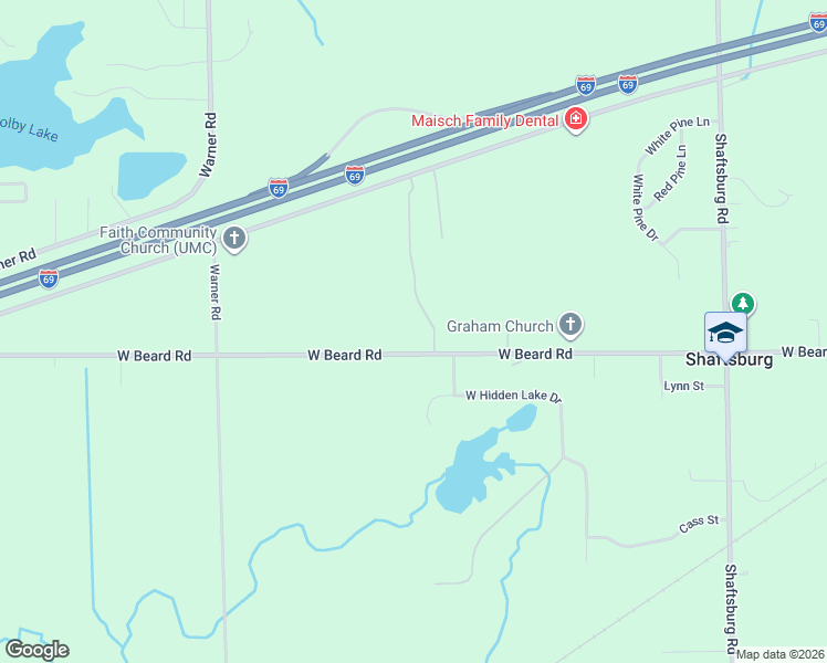 map of restaurants, bars, coffee shops, grocery stores, and more near 7744 West Beard Road in Perry