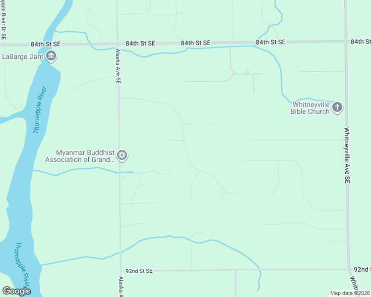 map of restaurants, bars, coffee shops, grocery stores, and more near 7861 Rodao Drive Southeast in Caledonia