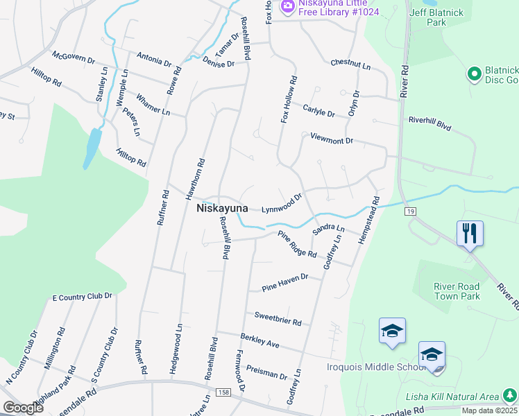 map of restaurants, bars, coffee shops, grocery stores, and more near 2151 Lynnwood Drive in Schenectady County