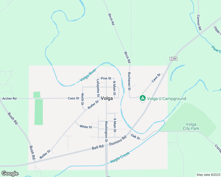 map of restaurants, bars, coffee shops, grocery stores, and more near 301-399 Washington Street in Volga