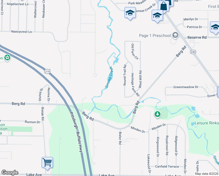 map of restaurants, bars, coffee shops, grocery stores, and more near 75 Schaefer Road in Buffalo