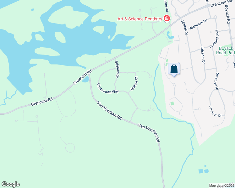 map of restaurants, bars, coffee shops, grocery stores, and more near 53 Chatsworth Way in Saratoga County