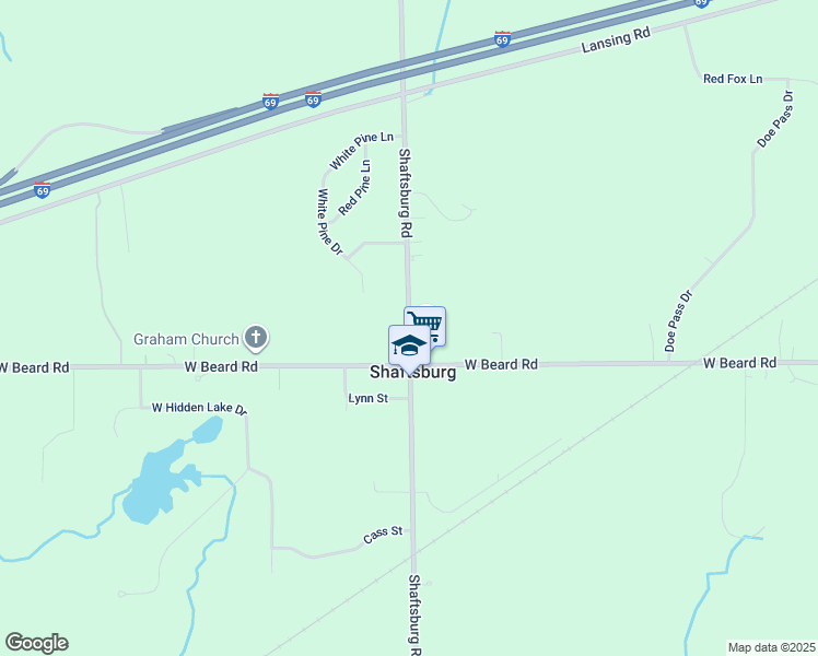 map of restaurants, bars, coffee shops, grocery stores, and more near in Shaftsburg