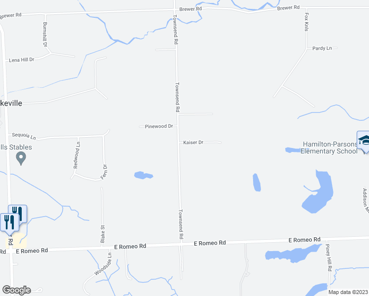 map of restaurants, bars, coffee shops, grocery stores, and more near 1050 Kaiser Drive in Leonard