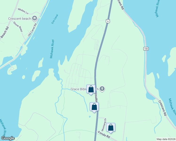 map of restaurants, bars, coffee shops, grocery stores, and more near 47 Nantucket Street in Cohoes