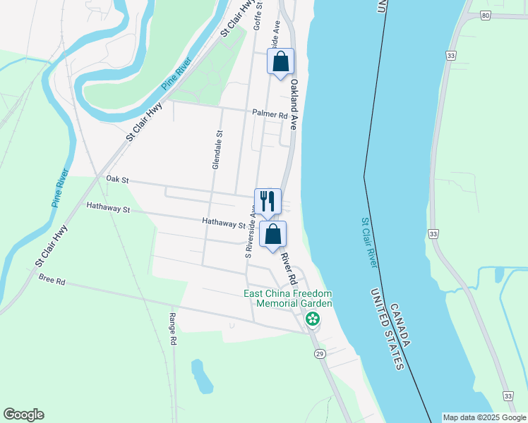 map of restaurants, bars, coffee shops, grocery stores, and more near 60 Hathaway Street in East China