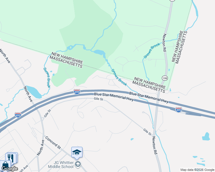 map of restaurants, bars, coffee shops, grocery stores, and more near 17 Hartswood Drive in Haverhill