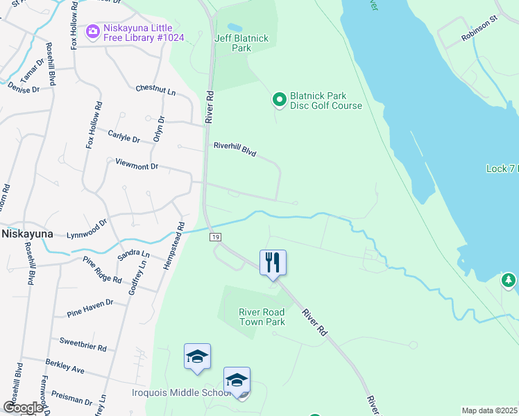 map of restaurants, bars, coffee shops, grocery stores, and more near 1007 Catherines Woods Drive in Schenectady County