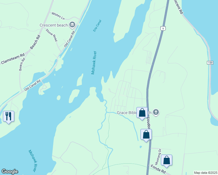 map of restaurants, bars, coffee shops, grocery stores, and more near 1 Sound Place in Cohoes