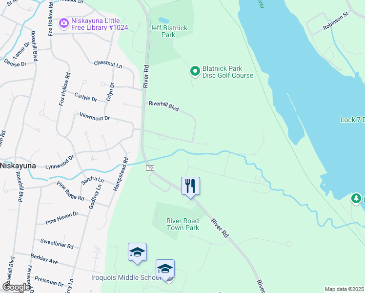 map of restaurants, bars, coffee shops, grocery stores, and more near 1007 Catherines Woods Drive in Schenectady County
