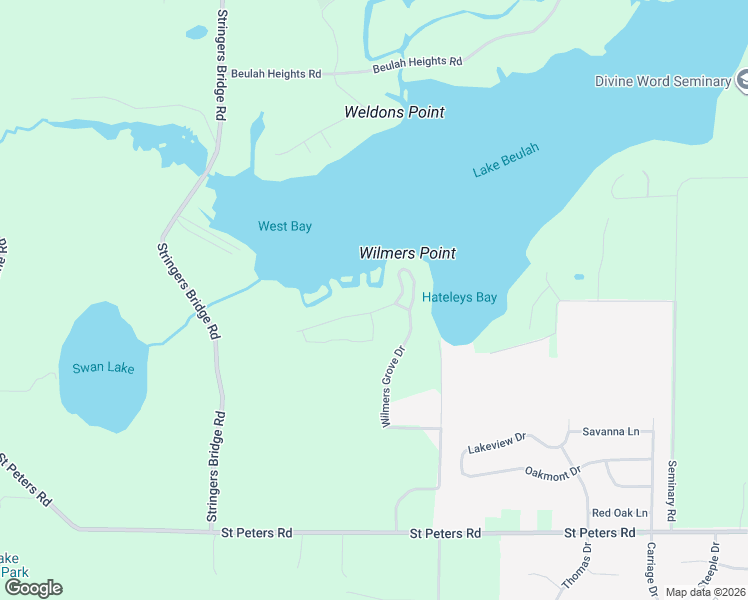 map of restaurants, bars, coffee shops, grocery stores, and more near W2166 Wilmers Grove Drive in East Troy