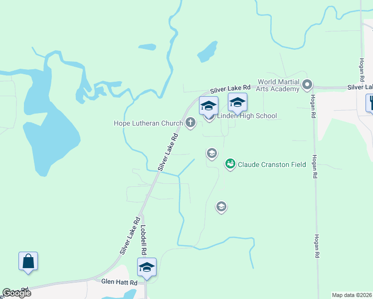map of restaurants, bars, coffee shops, grocery stores, and more near 7298 Heather Court in Linden