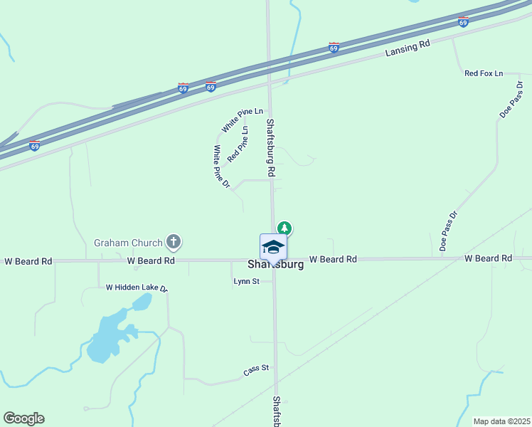map of restaurants, bars, coffee shops, grocery stores, and more near 12870 Shaftsburg Road in Perry
