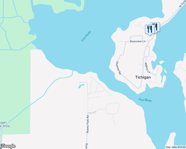 map of restaurants, bars, coffee shops, grocery stores, and more near 6601 Riverside Road in Waterford
