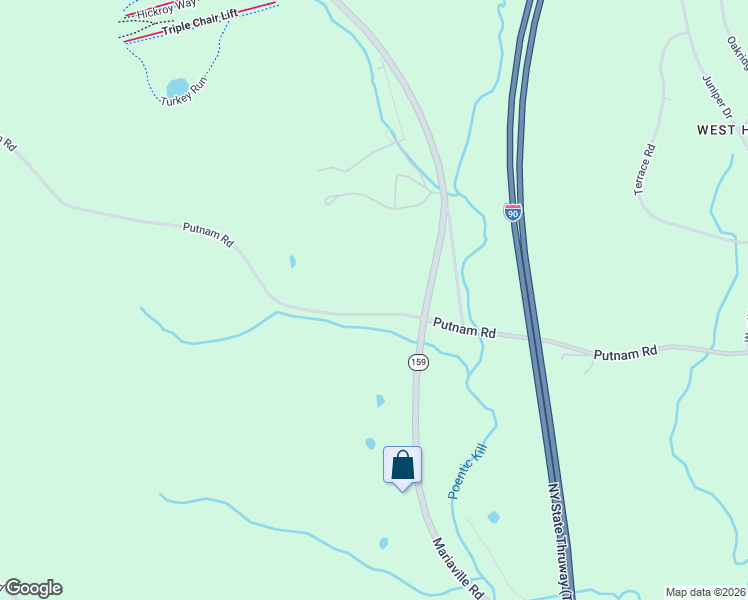 map of restaurants, bars, coffee shops, grocery stores, and more near 1278 Putnam Road in Schenectady