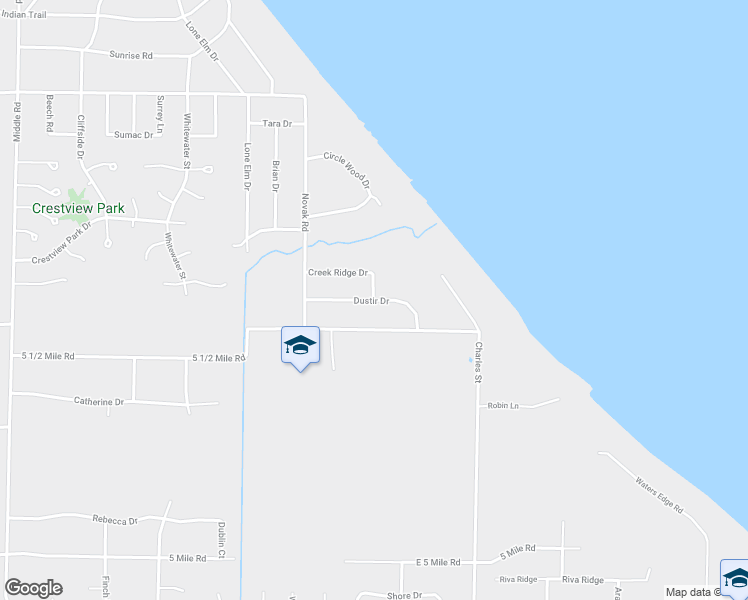 map of restaurants, bars, coffee shops, grocery stores, and more near 2111 Dustir Drive in Racine