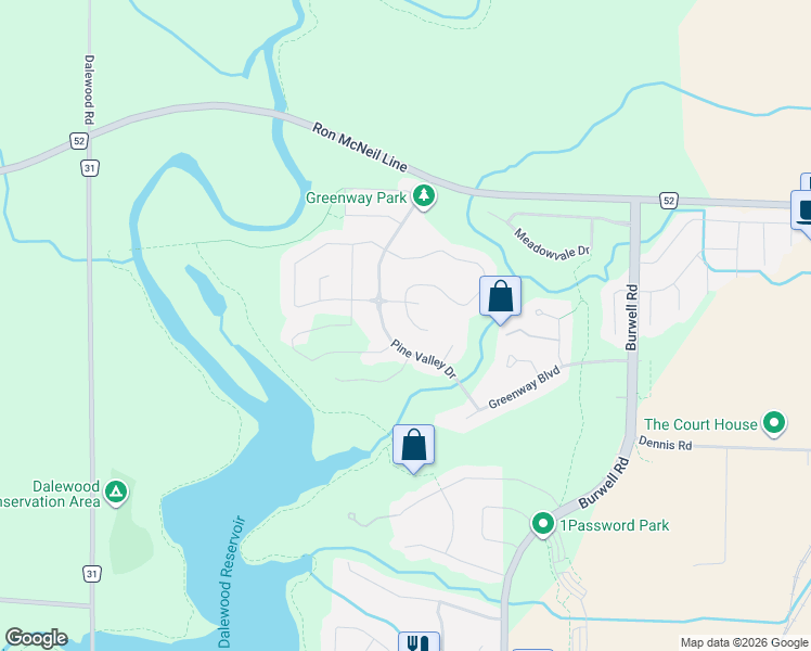 map of restaurants, bars, coffee shops, grocery stores, and more near 14 Alderwood Court in St. Thomas