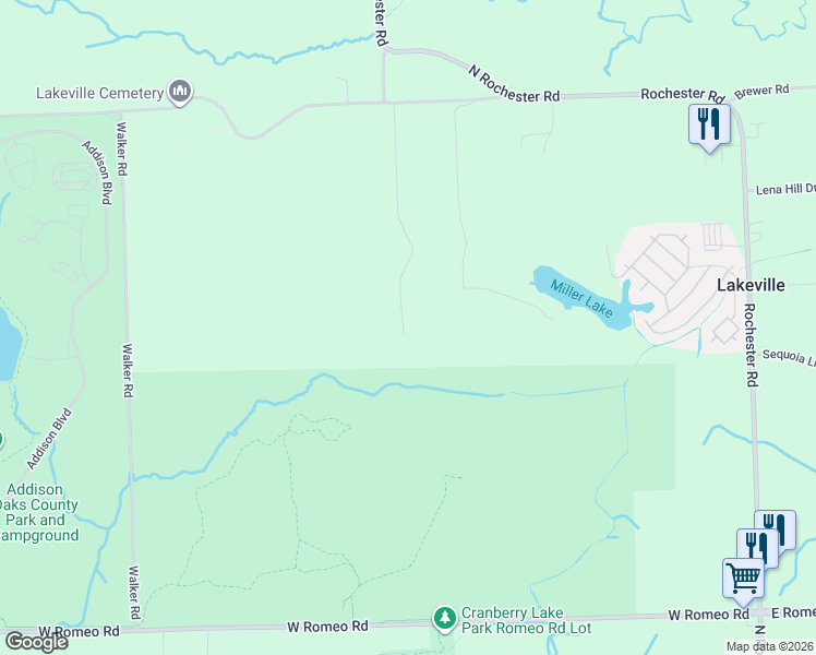 map of restaurants, bars, coffee shops, grocery stores, and more near 971 Knights Bridge in Leonard