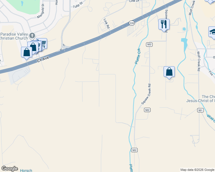 map of restaurants, bars, coffee shops, grocery stores, and more near 3991 West Highway Street in Casper