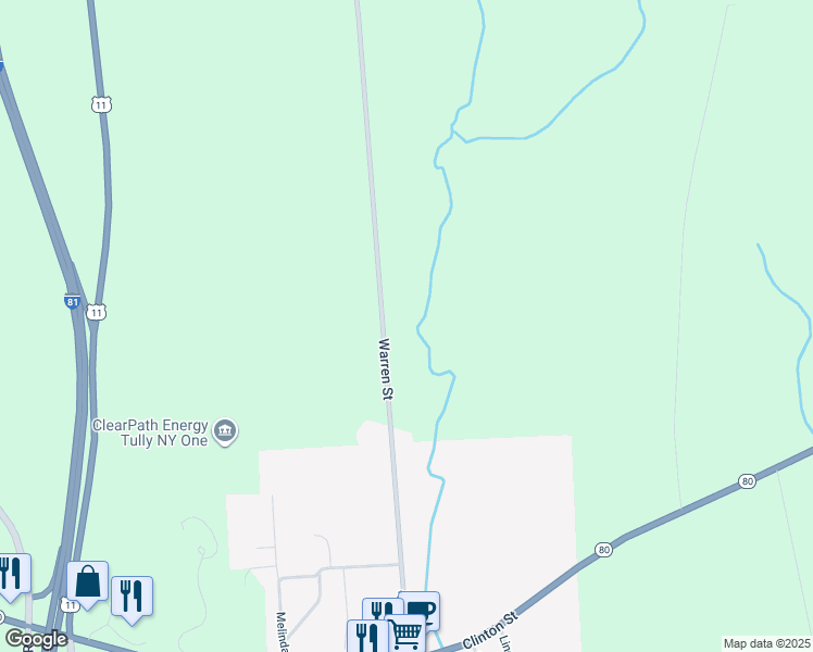 map of restaurants, bars, coffee shops, grocery stores, and more near in Tully