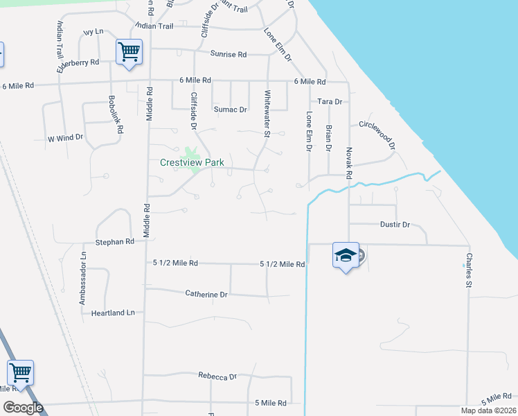 map of restaurants, bars, coffee shops, grocery stores, and more near 2535 Tulip Court in Racine