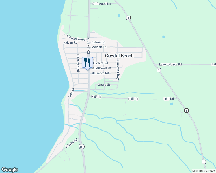 map of restaurants, bars, coffee shops, grocery stores, and more near 4553 Grove Street in Canandaigua