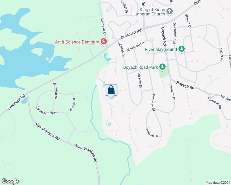 map of restaurants, bars, coffee shops, grocery stores, and more near 1404 Huntridge Drive in Saratoga County