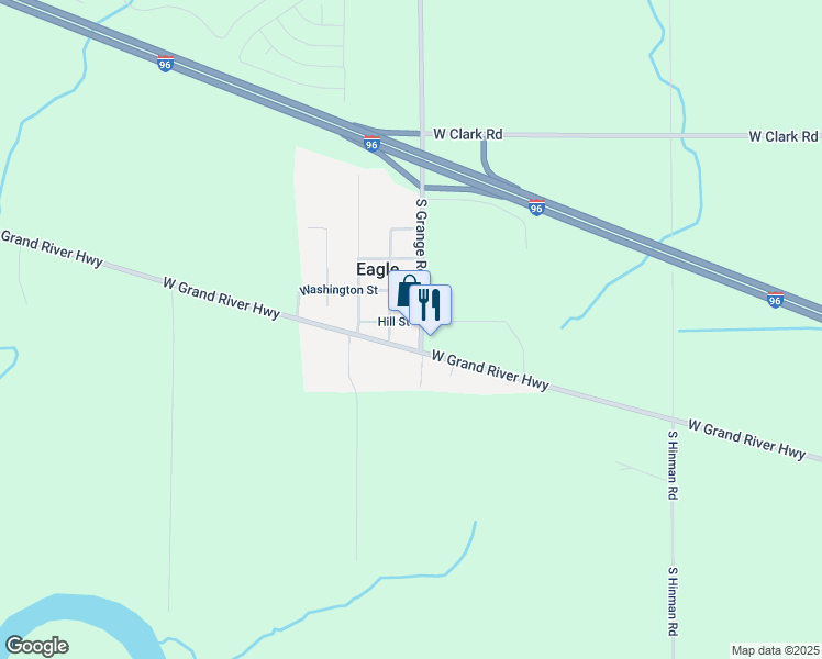 map of restaurants, bars, coffee shops, grocery stores, and more near 14360 South Grange Road in Eagle