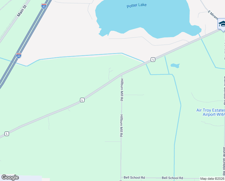 map of restaurants, bars, coffee shops, grocery stores, and more near N8747 Hillburn Mill Road in East Troy